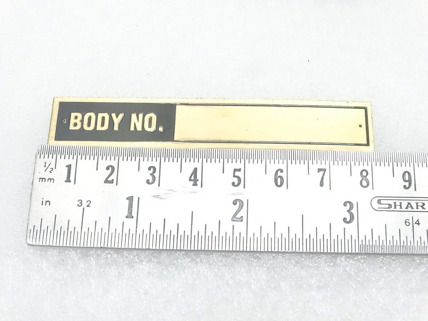 Royal Crusaders Hillman Motor Car Chasis/Engine Data Brass Plate