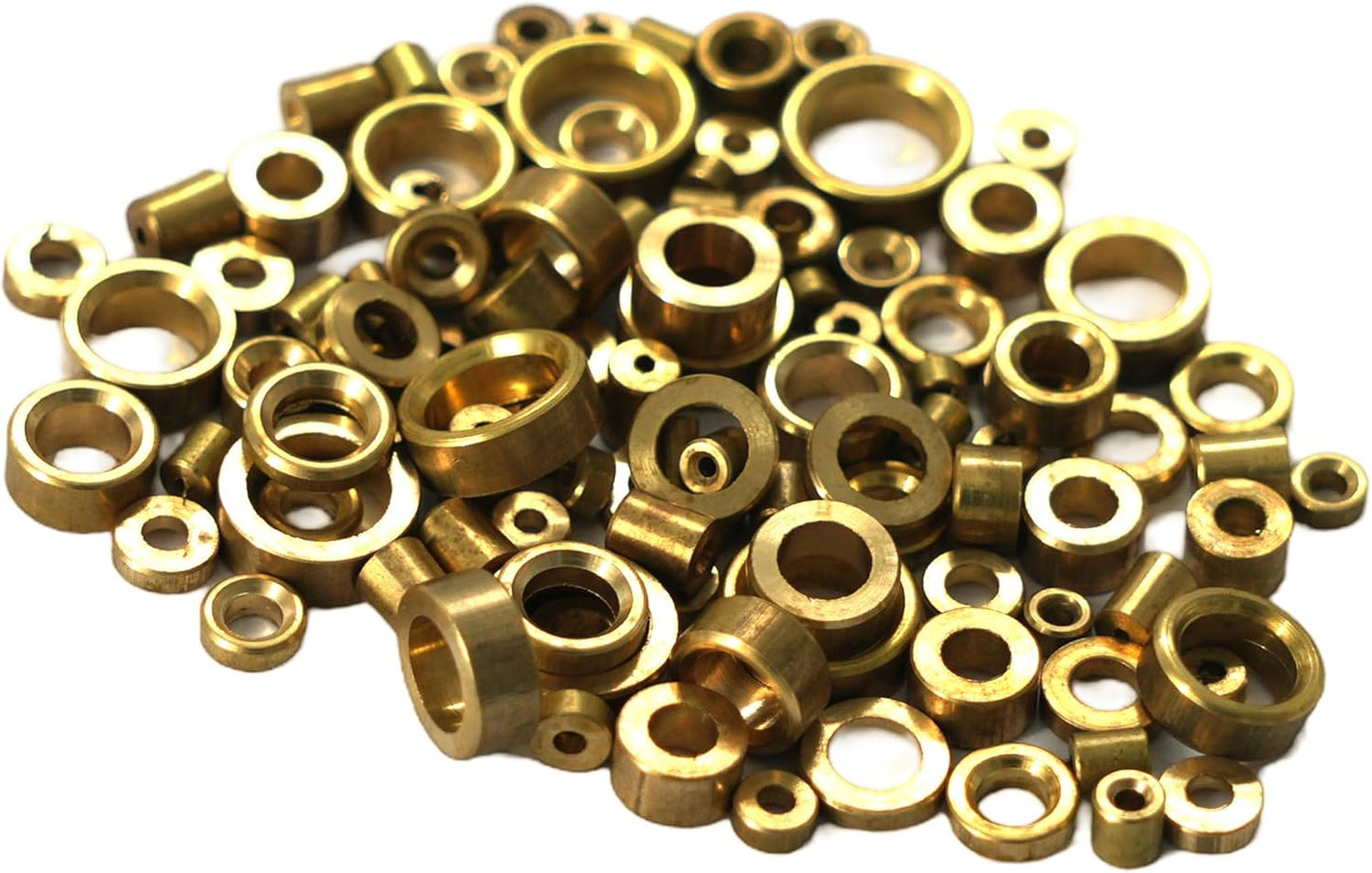 100 Clock Bushes for Pivots Brass Bushing Assorted Mixed Sizes External Diameters 2mm to 8.5mm Approximately