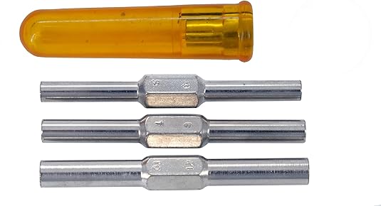 TAURISH Clock Winding & Let Down Release Tool (Sizes- 3.5 to 5.25mm) - Mainspring Let Down Tool with 6 Key Shafts - Steel (Nickel Plated) with Plastic Handle