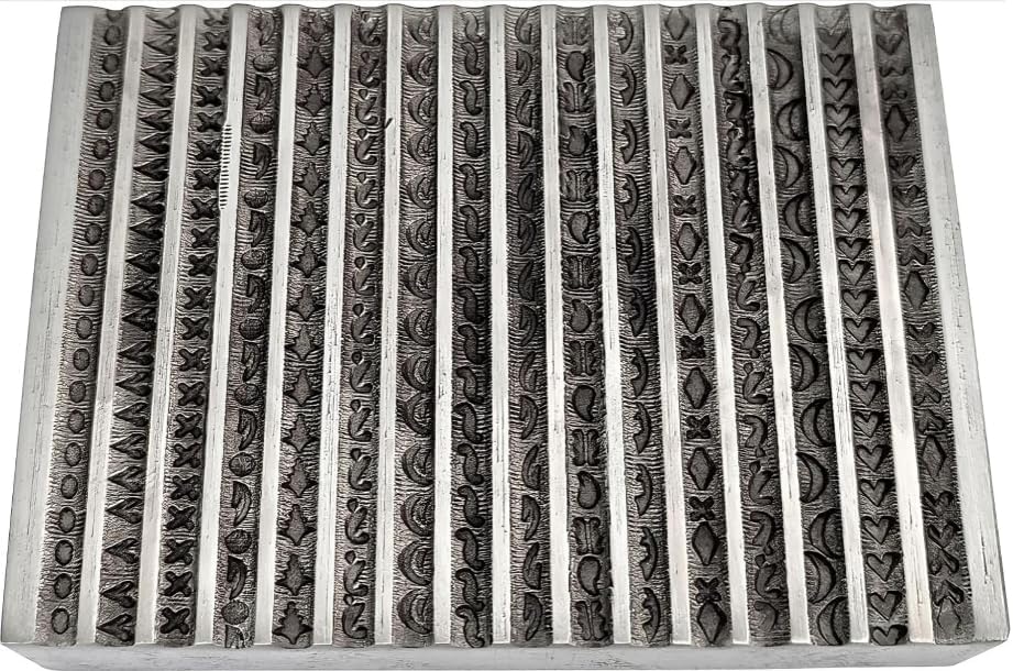 Taurish Wire Impression Die 16 in 1 Pattern - Wire Bangle Die (Design 3), Silver