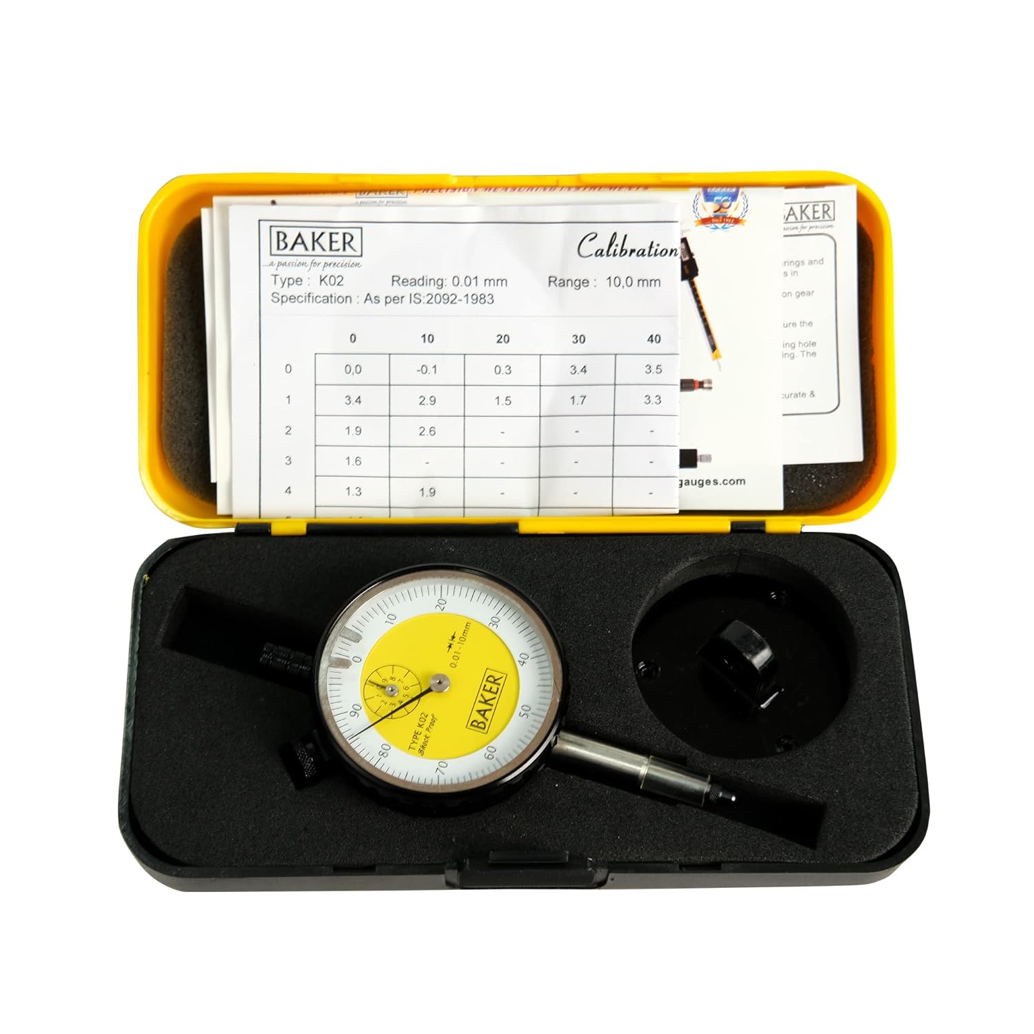 BAKER Plunger Type Dial Gauge (0.01Mm Reading