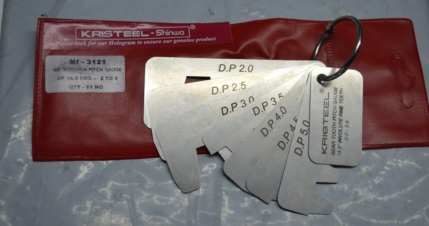 Gear Tooth Profile Gauge 2 to 5 D.P - 14.1/2 Degree Pressure Angle - 7 Leaves