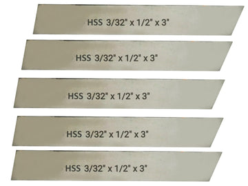 TAURISH 5 Pieces Cut Off Parting Blade High Speed Steel 3/32" x 1/2" x 3" Precision Cutting Tool for Lathe