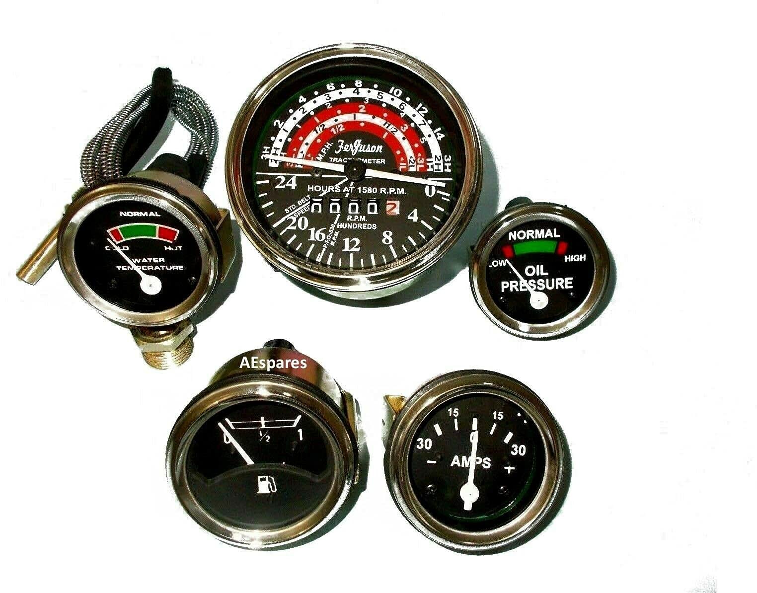 TAURISH Gauge Tachometer Set 'Massey Ferguson' MF MF35 MF50 MF65 TO35 F40 MH50