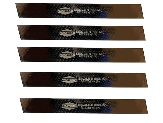 TAURISH 5 Pieces HSS Cut Off Blades 3/32" x 5/8" x 5" M2 Grade Hardened & Ground Parting Tools