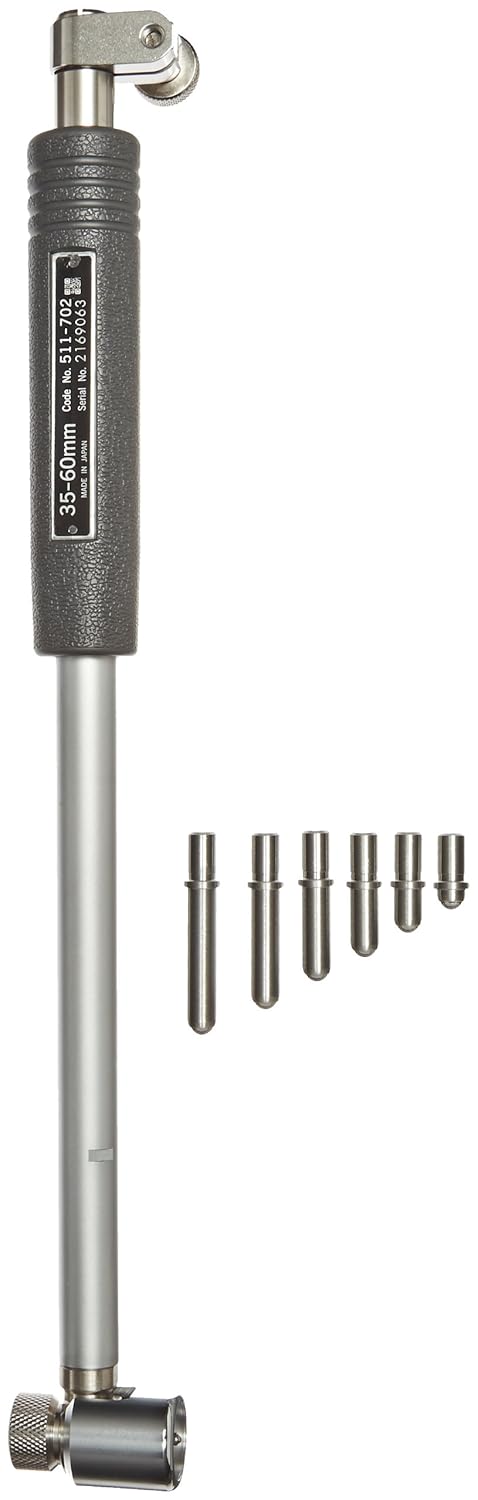 Mitutoyo 511-702 Bore Gage without Indicator, 35-60mm Range, 8mm Gage Stem Diameter