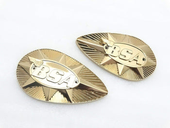 Royal Crusaders BSA A50 A65 B25 B44 Petrol Tank Brass Badge 1968-70