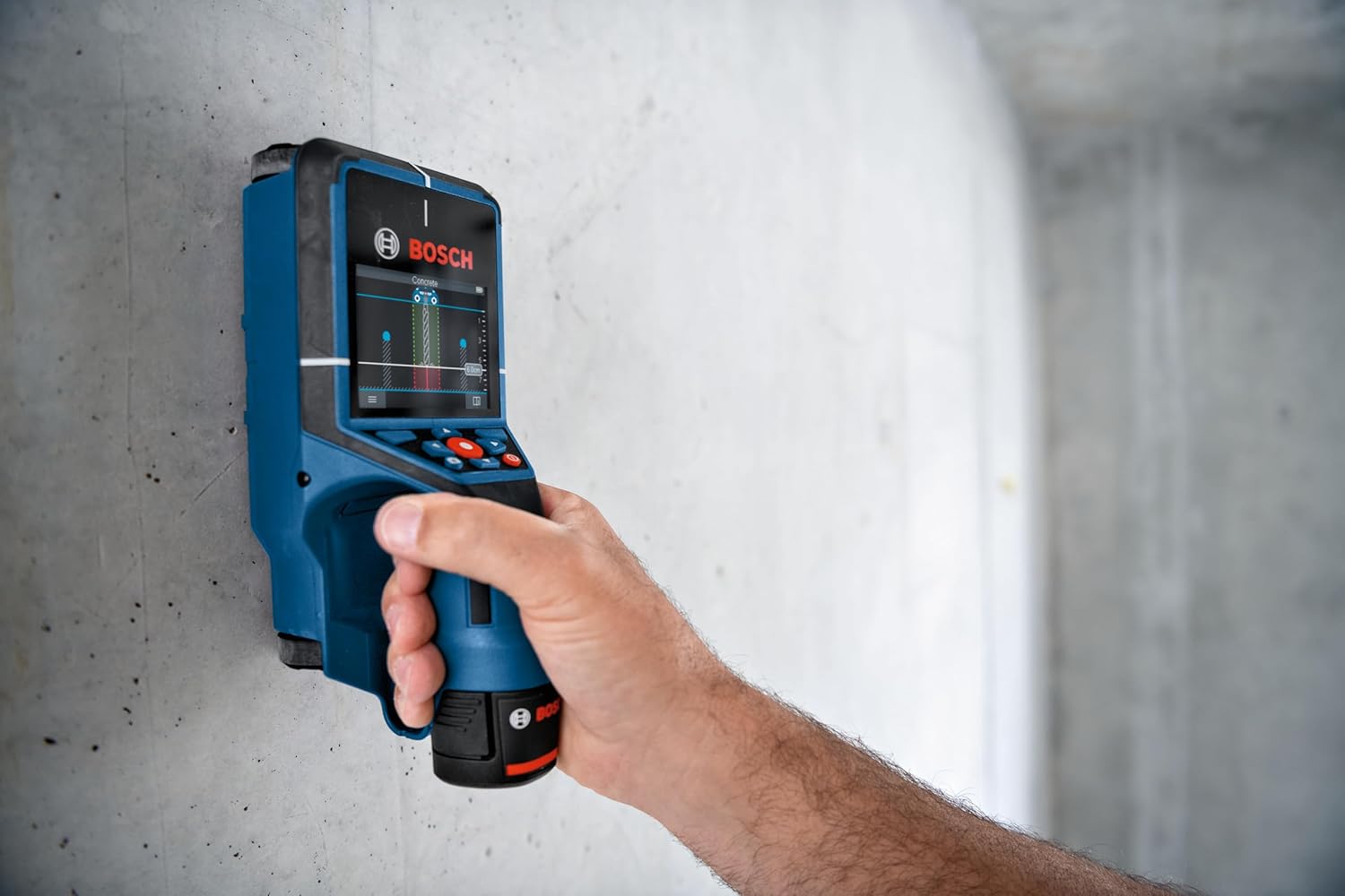 BOSCH D-TECT200C 12V Max Wall and Floor Scanner, Includes 2.0 Ah 12V Max Lithium-Ion Battery & Charger, USB Cable, & Soft Pouch