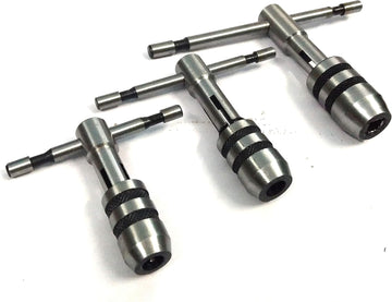 TAURISH T-Handle Tap Wrench Set Of 3 Pcs Solid Collet Jaws For Tapping & Reaming