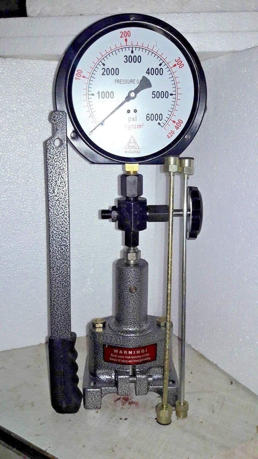 Diesel Injector Nozzle Pop Tester, CAV ENGLAND, Dual Scale Gauge 420 KG 6000 PSI