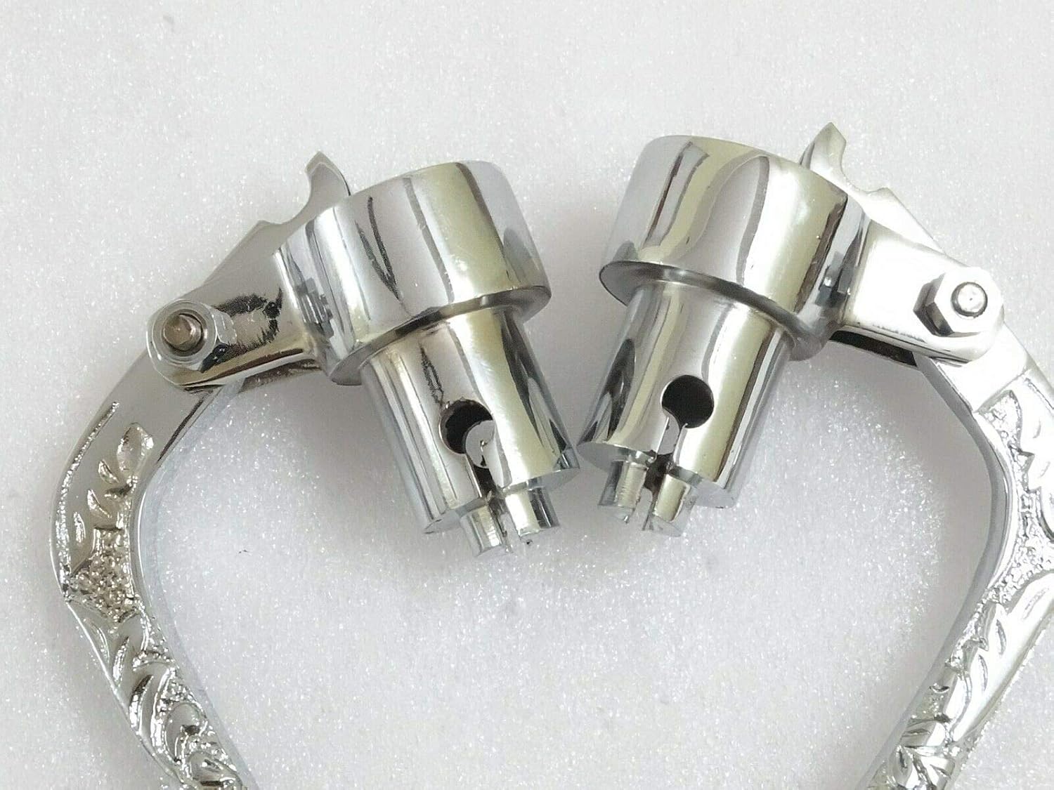 Royal Crusaders Inverted Levers Heavy Brass Chromed Beautifully Engraved 1" (Pair)