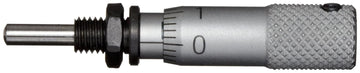 Mitutoyo 148-216 Miniature Micrometer Head, 0-5mm Range, 0.02mm Graduation, +/-0.005mm Accuracy, Plain Thimble, Clamp Nut, Spherical SR1.5 Face