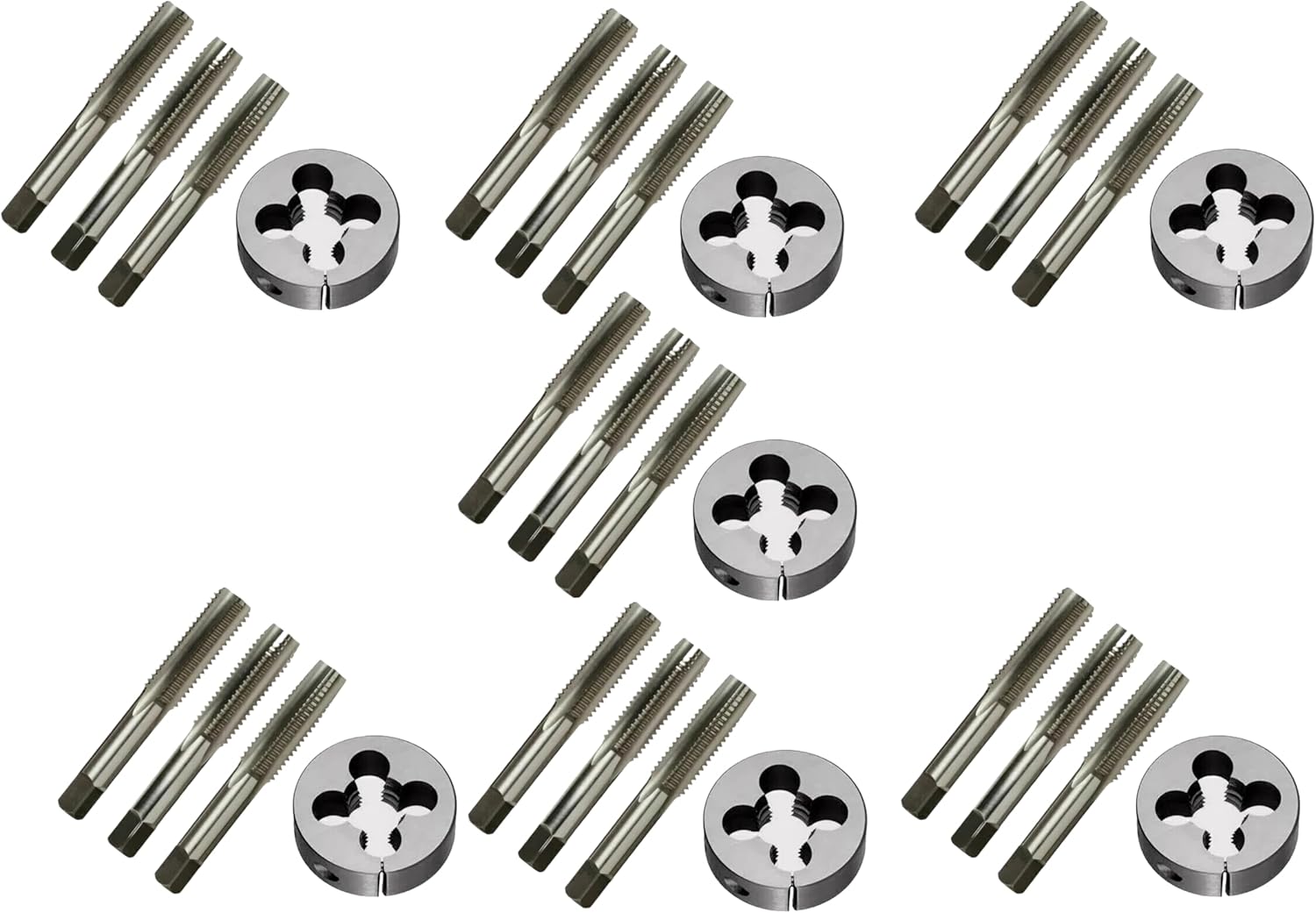 TAURISH Model Engineering Tap and Die Set 7 Sizes 3/16" to 3/8" 32 & 40 TPI Carbon Steel