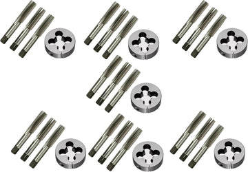 TAURISH Model Engineering Tap and Die Set 7 Sizes 3/16" to 3/8" 32 & 40 TPI Carbon Steel