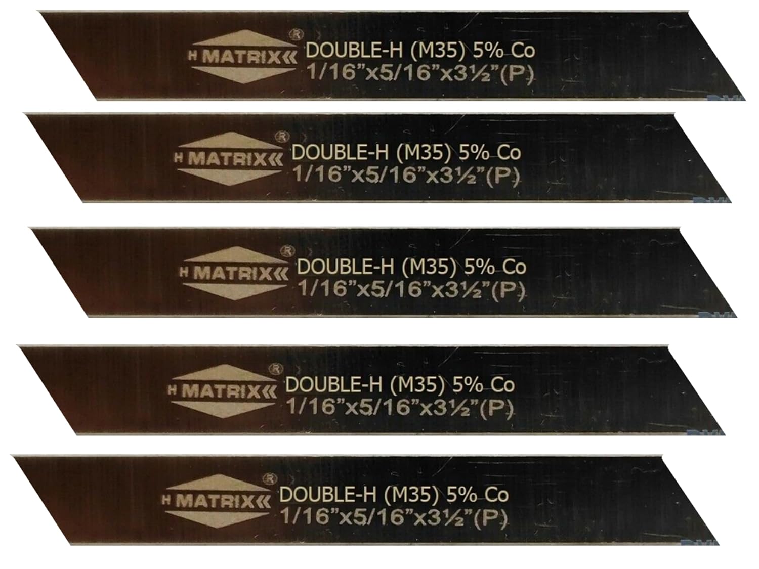TAURISH 5 Pieces Cut Off Blade 1/16" x 5/16" x 3-1/2" M35 Grade HSS 5% Cobalt Parting Tool Bit