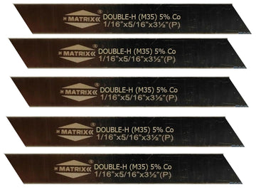 TAURISH 5 Pieces Cut Off Blade 1/16" x 5/16" x 3-1/2" M35 Grade HSS 5% Cobalt Parting Tool Bit