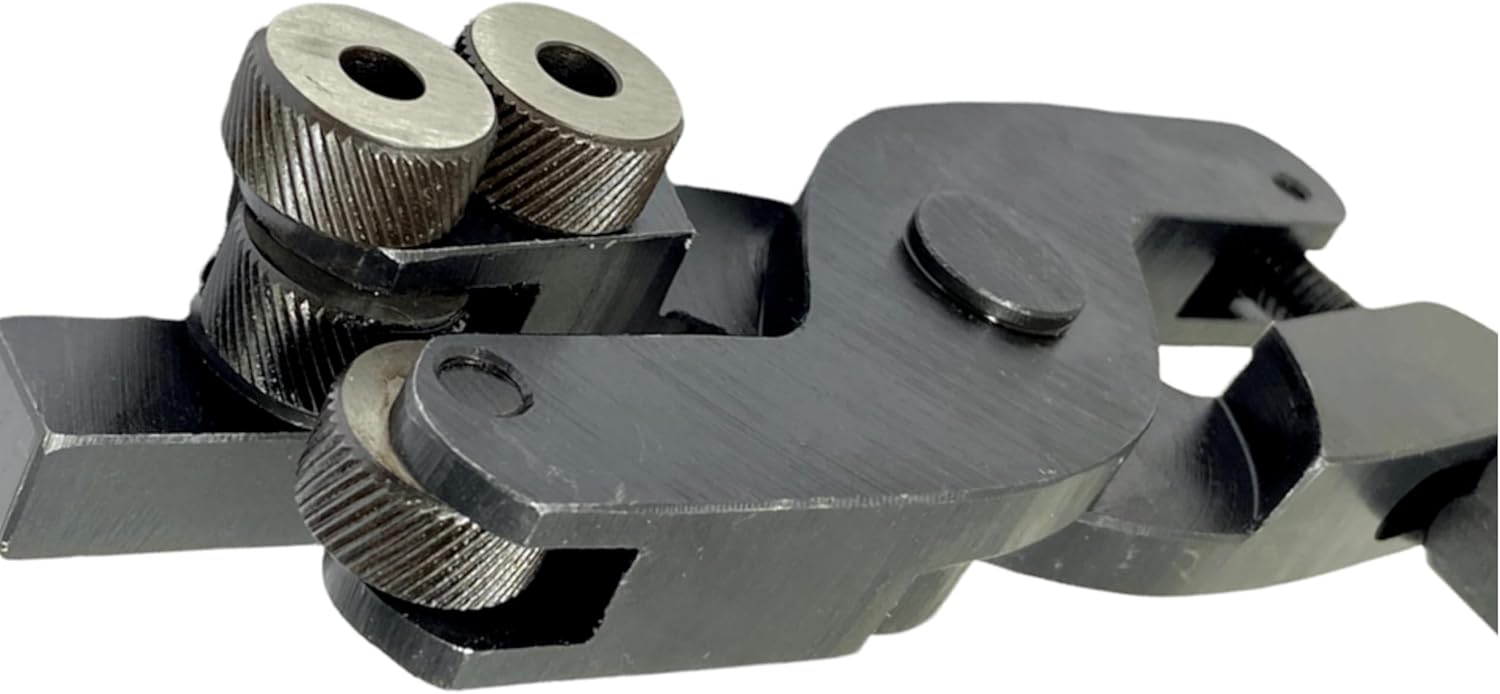 TAURISH Shank 1/2" Scissor Type Knurling Tool Holder Capacity with Extra Knurl Pair Hardened Steel Knurls, 1/16" to 2-1/4" Capacity, Includes 3/4" Medium Diamond Knurls