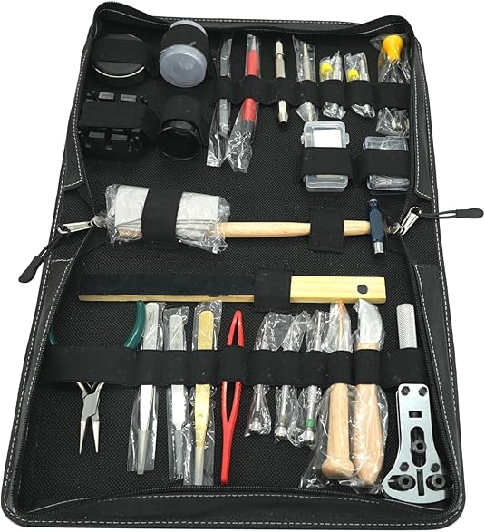 TAURISH Professional Watch Repair Tool Kit Complete Watch Repair Tools for Maintenance, Battery Replacement, Watch Link Adjustment & Back Removal