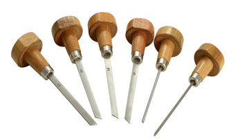 High Speed Steel 6pcs Stone Setting Graver Set (Engraving Tool Set) Flat Gravers, Onglette Gravers, Round Graver, Knife Graver