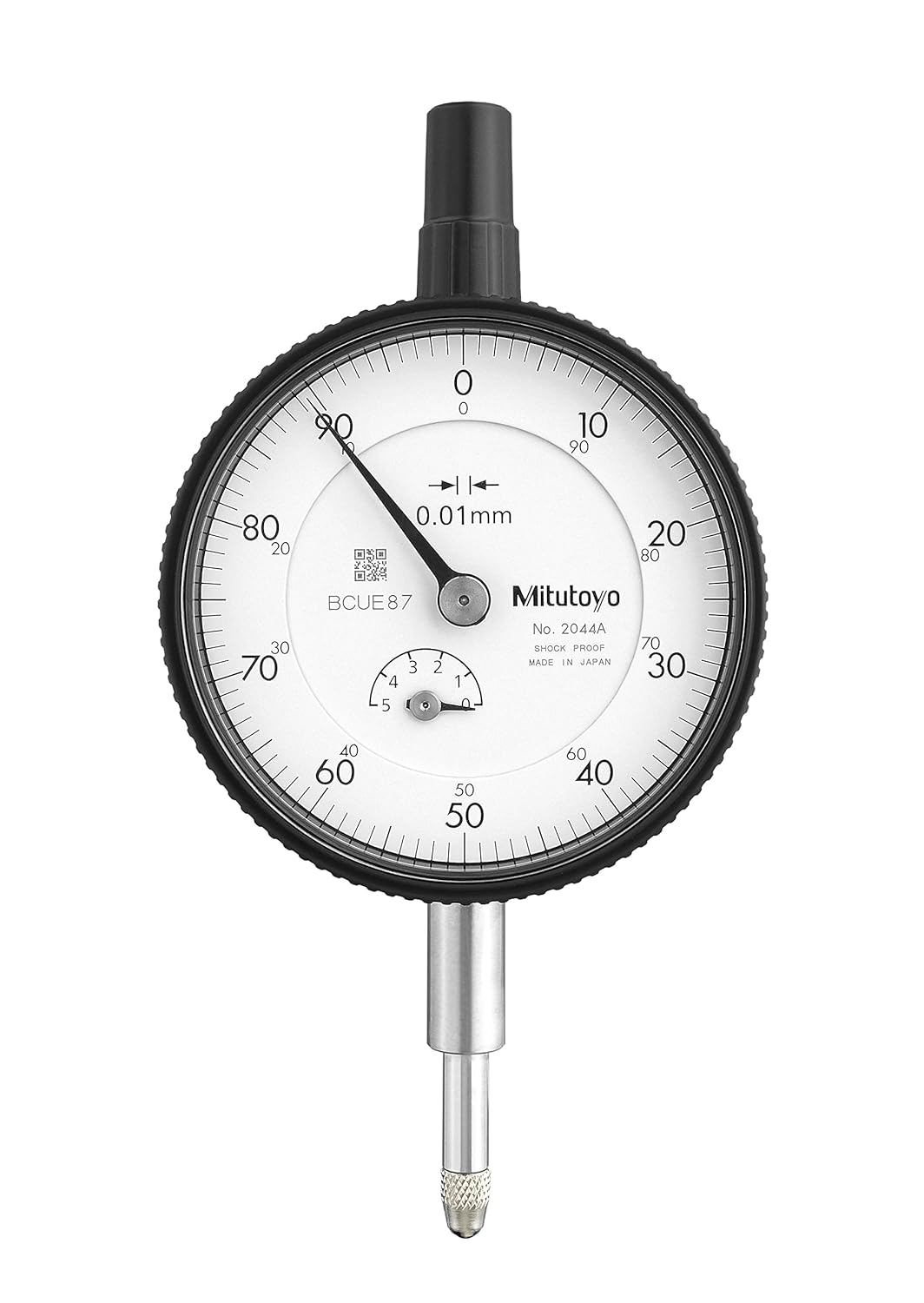 Mitutoyo 2044A Dial Indicator DG 0.01 Grad, 0-5mm Range