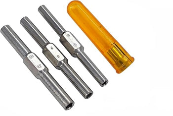 TAURISH Clock Winding & Let Down Release Tool (Sizes- 3.5 to 5.25mm) - Mainspring Let Down Tool with 6 Key Shafts - Steel (Nickel Plated) with Plastic Handle
