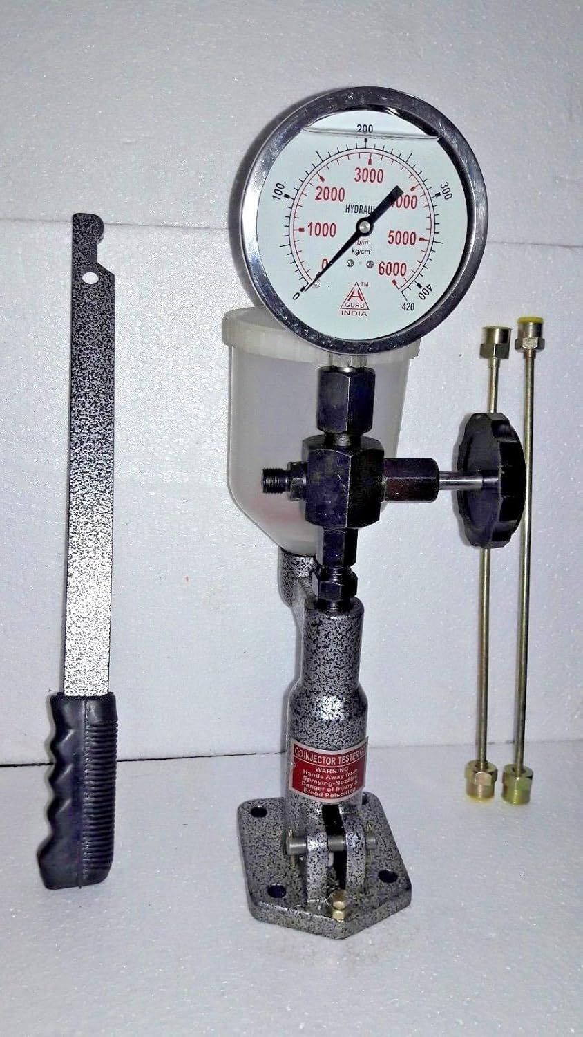 Diesel Injector Nozzle Pop Tester, 420 Kg/6000 PSI Heavy Duty,SS Body Dual Gauge