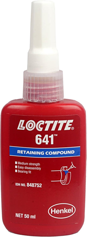 Loctite 641 Retaining Compound, Controlled Strength Cap. Vol.: 50 mL (part# 21458)