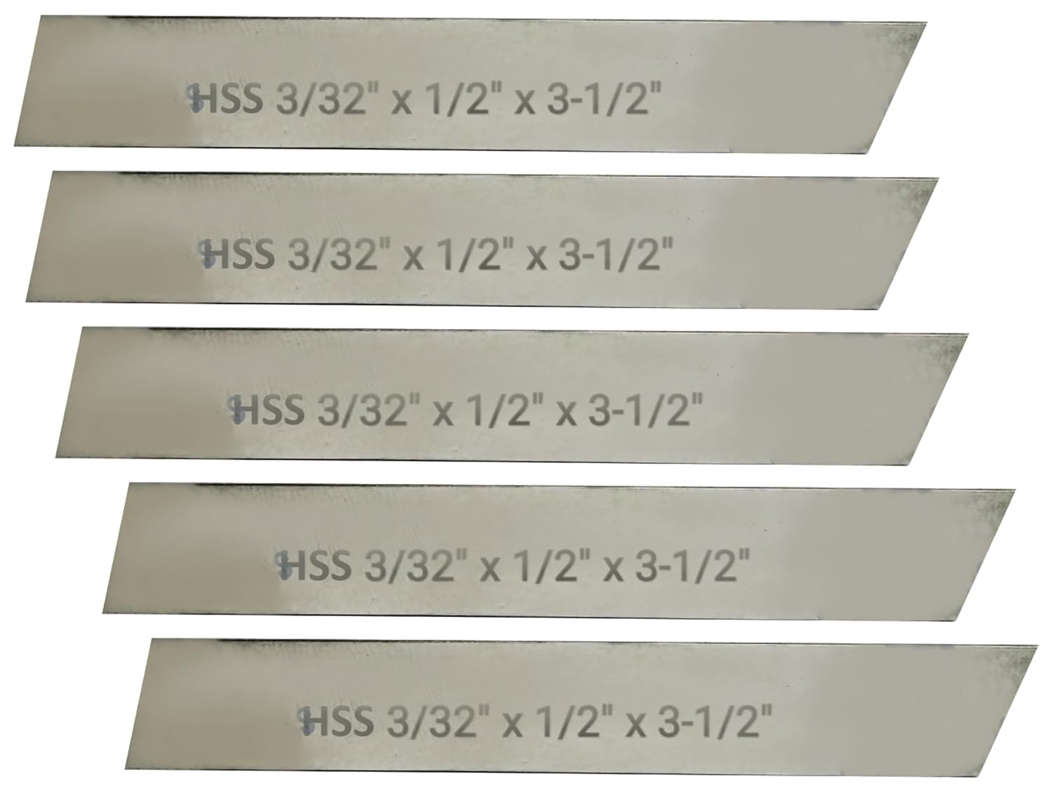 TAURISH 5 Pieces Cut Off Parting Blade High Speed Steel 3/32" x 1/2" x 3-1/2" Precision Cutting Tool