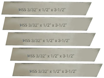 TAURISH 5 Pieces Cut Off Parting Blade High Speed Steel 3/32" x 1/2" x 3-1/2" Precision Cutting Tool