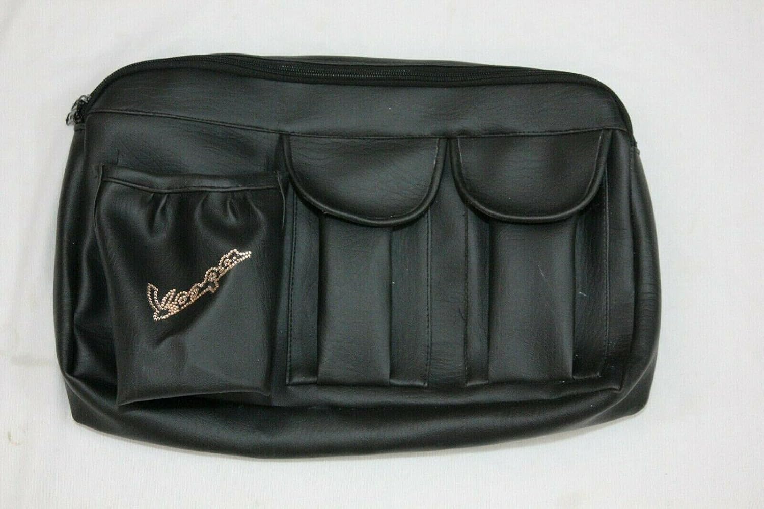 TAURISH 'Vespa' PX PE GTS LX- TOOLBOX GLOVE STORAGE BAG BLACK - BEADED HANDCRAFTED