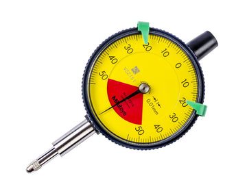 Mitutoyo 2972TB Dial Indicator, 0.01, 1 mm, 8 mm Stem, Flat Back