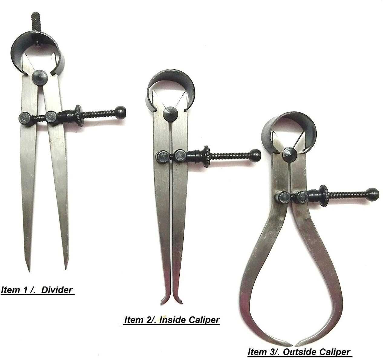 Omex 3 Pieces Spring Caliper Set - Inside, Outside & Divider 12" Inch / 300 Mm - Measuring Tool, Workshop, Tool Room