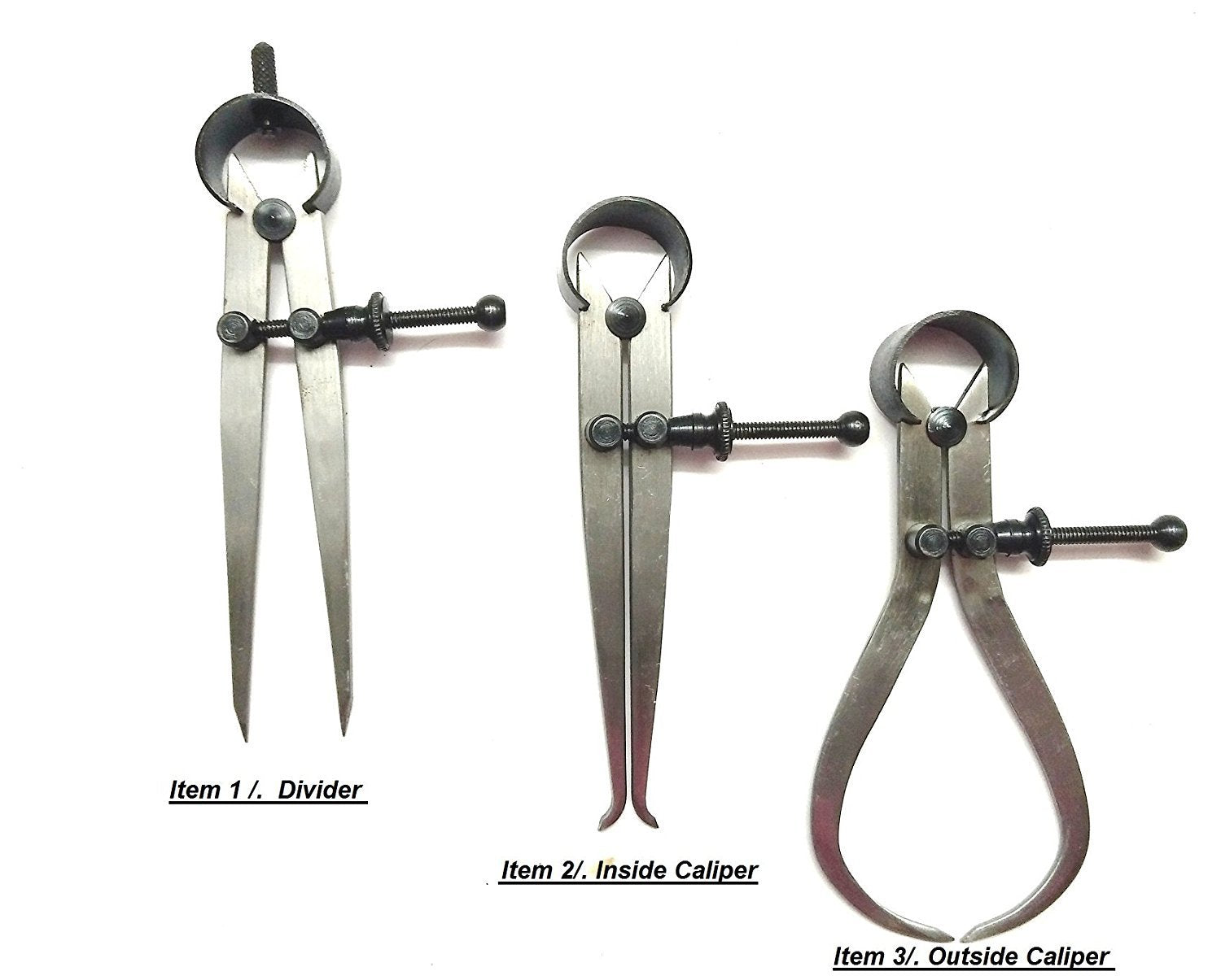 Omex New Spring Caliper 12" / 300Mm - 3 Piece Set Inside Outside Divider