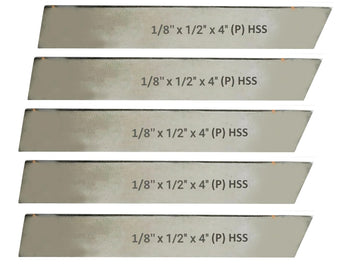 TAURISH 5 Pieces Cut Off Blade Set 1/8" x 1/2" x 4" M2 Grade HSS Hardened & Ground Parting Tool