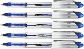 Uniball Vision Elite Roller Ball Pen, Blue Ink, Bold 5 Pens Per Order