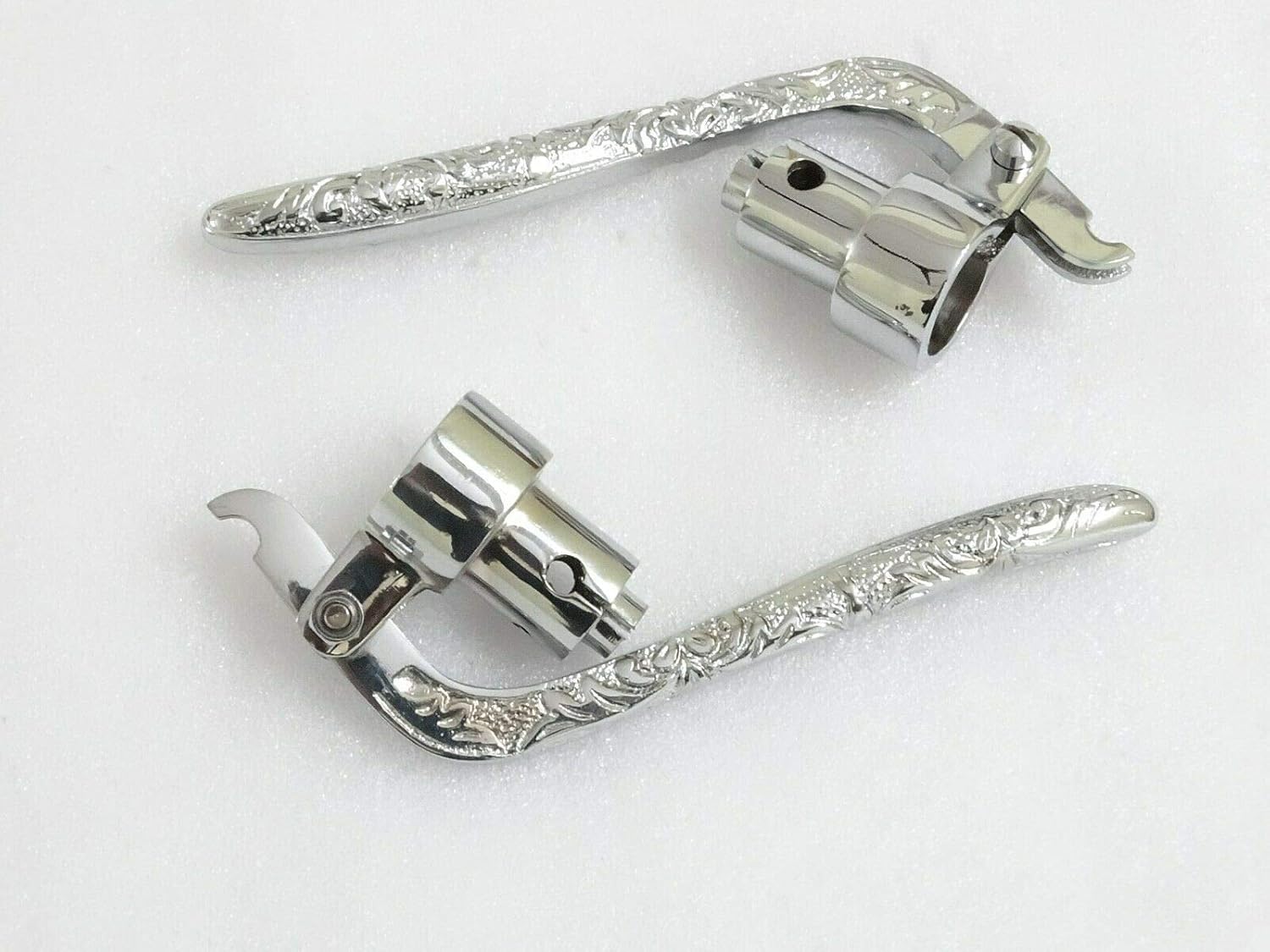 Royal Crusaders Inverted Levers Heavy Brass Chromed Beautifully Engraved 1" (Pair)