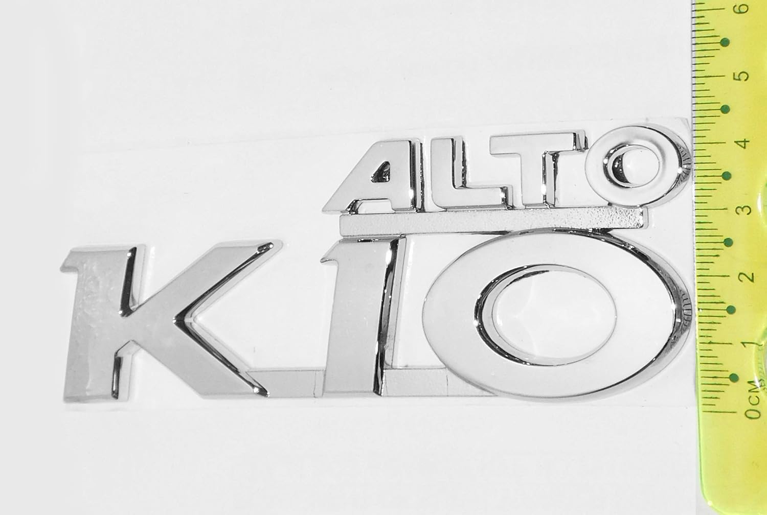 SUZUKI ALTO A STAR CELERIO K10 REAR HATCH TAIL GATE 3D CHROME EMBLEM LOGO MONOGRAM SILVER. FITS MARUTI ALTO K10 APPROX 11 CM (110 MM) x 4.5 CM (45MM)