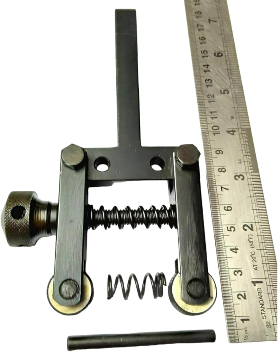TAURISH Spring Loaded Clamp Type Knurling Tool for Lathes 2" Capacity, 8mm x 9.5mm Shank, Includes 4 Alloy Steel Knurls (2 Left-Hand, 2 Right-Hand Spiral) for Mini, Small & Medium Lathe Machines