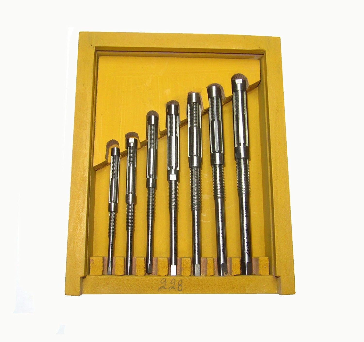 Factory Adjustable Hand Reamer Set of 7Pcs HV to H3, 8/A to 2/A, 1/4" - 15/32"