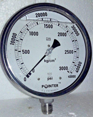 High Pressure Gauge Dual Scale 0-3000 BAR /0-43000 PSI Ideal for Common Rail New