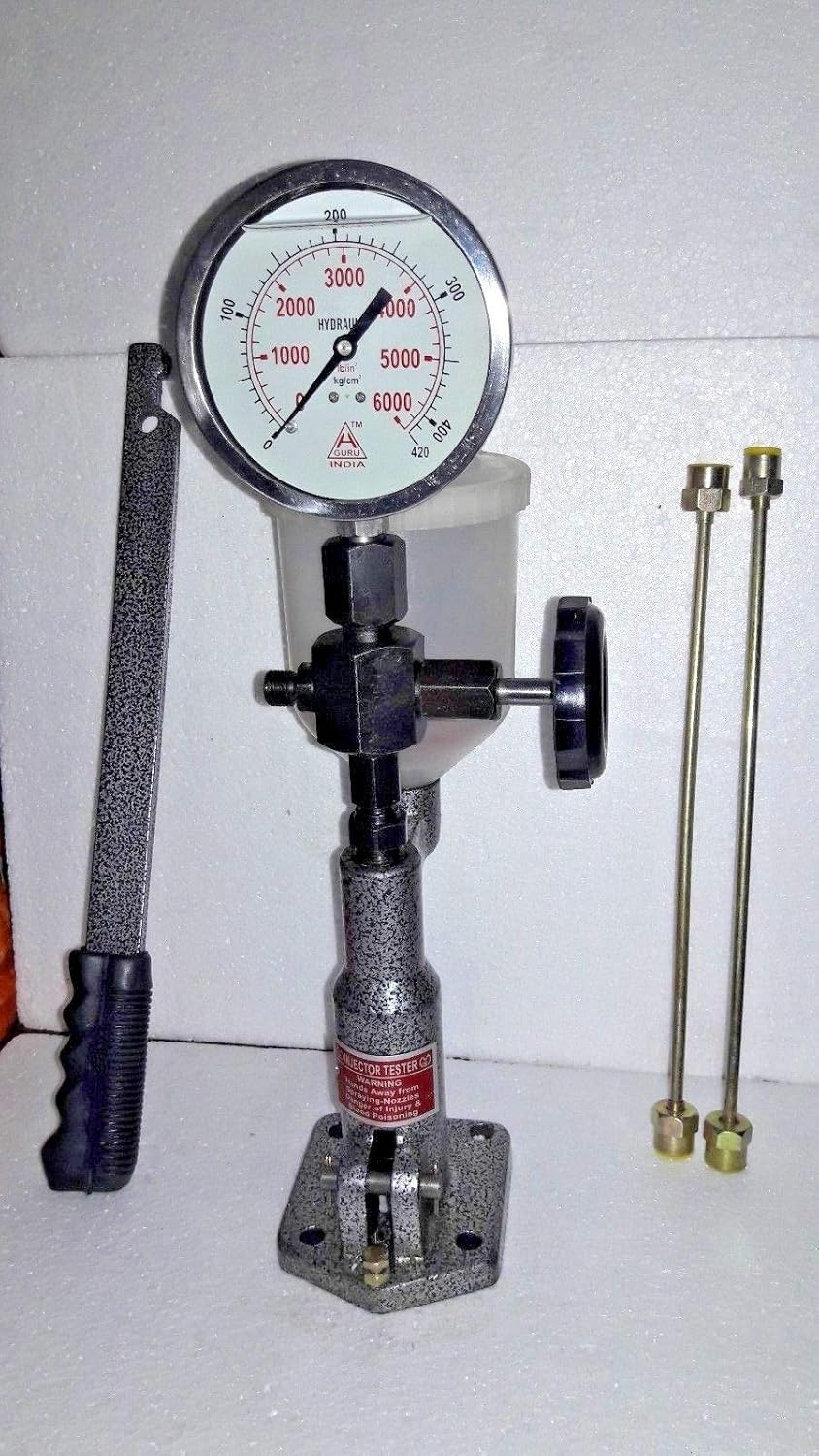 Diesel Injector Nozzle Pop Tester, 420 Kg/6000 PSI Heavy Duty,SS Body Dual Gauge