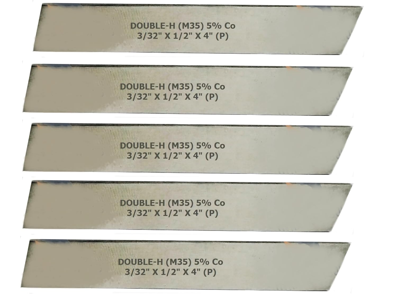 TAURISH 5 Pieces Cut Off Blade Set 3/32" x 1/2" x 4" M35 Grade HSS 5% Cobalt Parting Tool Hardened & Ground for Precision