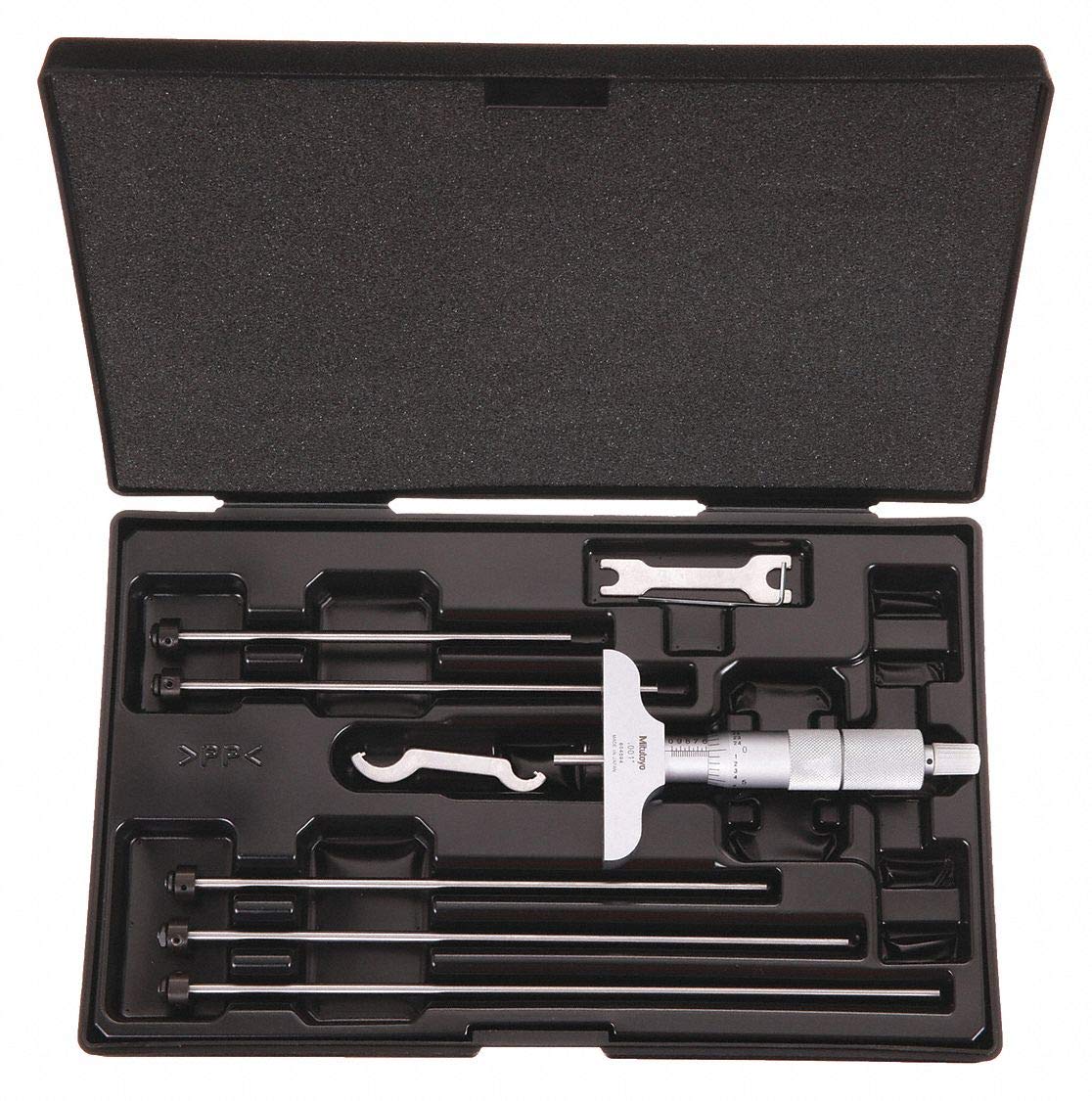 Mitutoyo 129-128, 0 - 6" X .001" Depth Micrometer, 2.5" Base