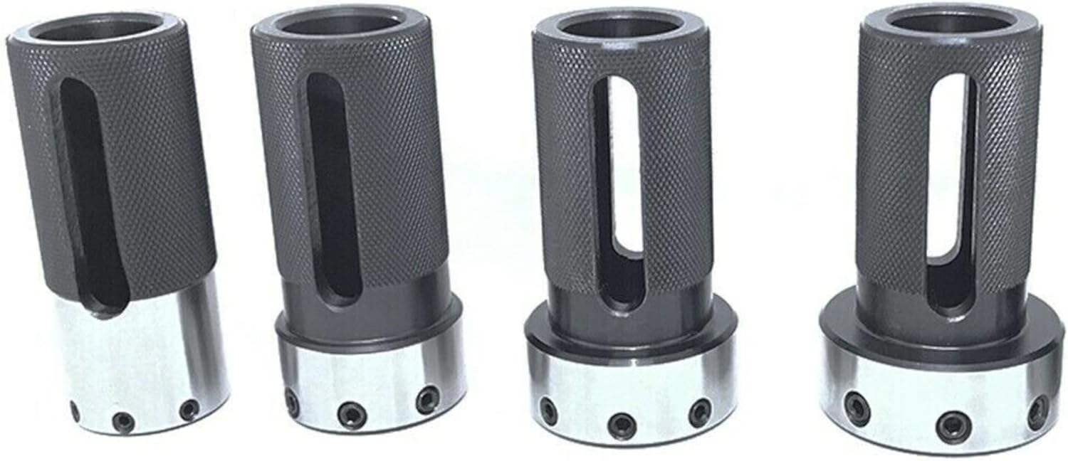 TAURISH Lathe Tailstock Die Holder Set of 4 - Floating Type MT2 Shank, Holds Imperial Die (13/16", 1", 1-5/16", 1-1/2") - Ideal for Accurate Thread Cutting on Lathe Machines