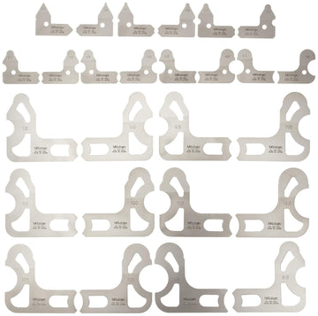 Mitutoyo 186-902, Radius Gage Set, 26 Leaves, 0.5mm to 13mm by 0.5mm, 5 Radii per Leaf