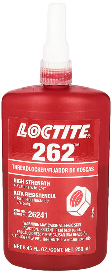 Loctite 135375 Red 262 High Strength Thread Locker, 300 degrees F Maximum Temperature, 250 mL Bottle
