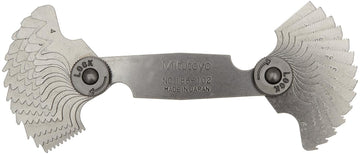 Mitutoyo 188-102, Screw Pitch Gage, 4 - 60 TPI, 28 Leaves