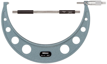 Mitutoyo 103-187 Outside Micrometer, Baked-enamel Finish, Ratchet Stop, 10-11" Range, 0.001" Graduation, +/-0.00025" Accuracy
