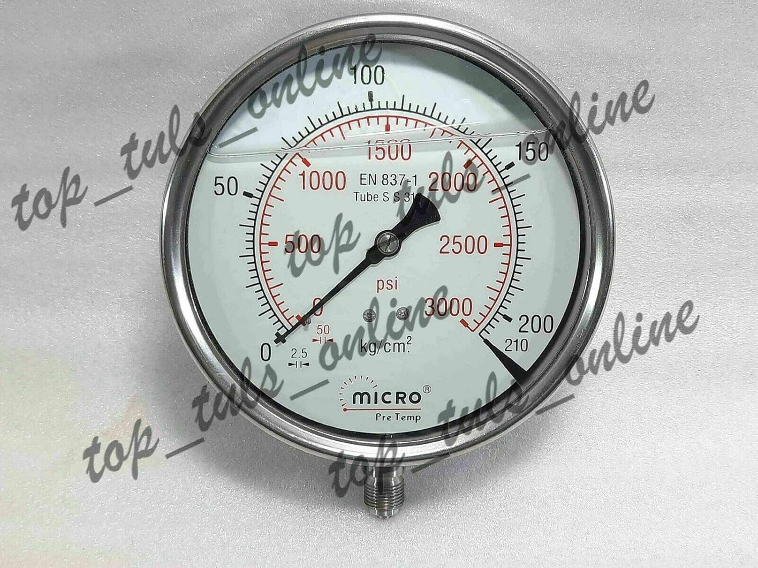 6 INCH Broad Gauge Diesel Injector Nozzle Pop Tester 600 BAR Dual Scale 8500 PSI