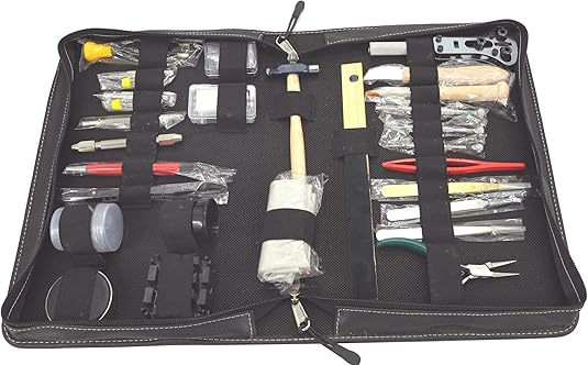 TAURISH Professional Watch Repair Tool Kit Complete Watch Repair Tools for Maintenance, Battery Replacement, Watch Link Adjustment & Back Removal